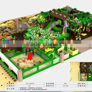 Funny Amusement Plastic Playground Item With Trampoline and Slides. thumbnail-6