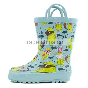 2017 New Fashion Cute Animals Pattern Waterproof Rubber Rain Boots for Child thumbnail-1