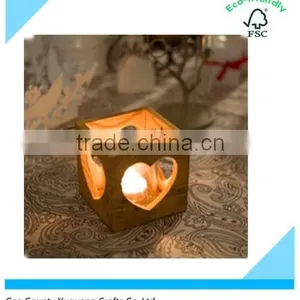 Wooden Candle Lantern Cheap Wooden Candle Holder Holiday Tealight Holder Customized Christmas Gift thumbnail-1