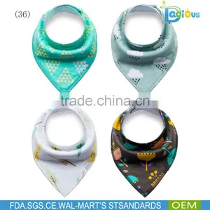 Manufacturer Excelent Quality Cute 100% Organic Cotton Bandana Baby Bib thumbnail-4