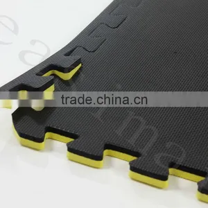 Black Yellow Martial Arts Kick Boxing Gym Mats 40mm thumbnail-3