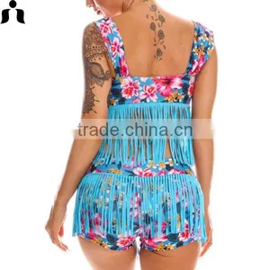 2017 Summer Xxx Sexy Sweet Girl Tassels High Waist Swim Wear thumbnail-6