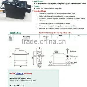 Futaba S3001 17g Rc Servo Motor With Plastic Gears Using For Radio Control Toys thumbnail-6