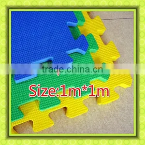 Double T Pattern Blue and Red Color EVA Foam Mats for Exercising thumbnail-1