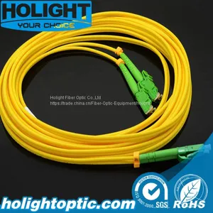 LC APC to E2000 APC Duplex Sm Yellow Optical Fiber Patch Cord thumbnail-1