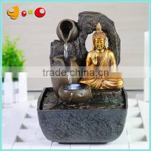 Black Colour Fengshui India Buddha Water Fountain With Light thumbnail-6