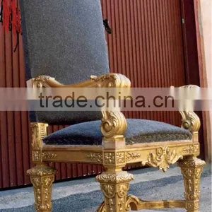 Spanish Style Vintage Chair Solid Wood Hand Carved Antique Style thumbnail-1