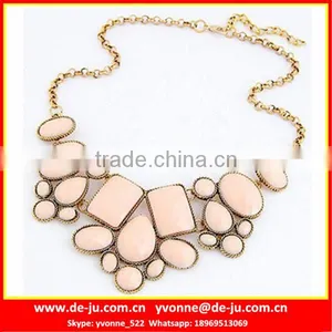 Geometric Shapes Pink Cluster Pearl Necklace thumbnail-1