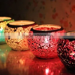 Wholesale Mosaic Candle Holder, Broken Colored Glass thumbnail-1