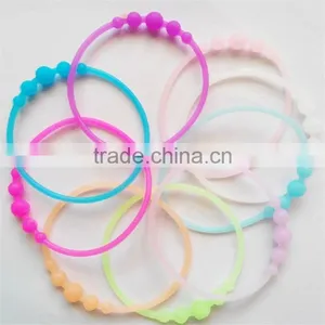 2015 Hot Selling Silicone Hair Ties Colorful Silicone Hair Bands Bracelet for Girls and Children thumbnail-3