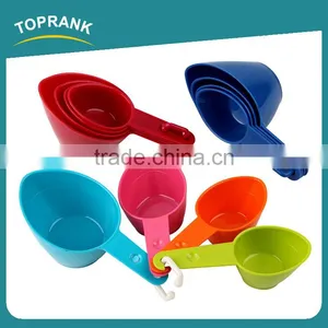 Toprank Colorful 4Pcs Measuring Cups and Spoons Set Plastic Measuring Tea Coffee Spoons In Various Sizes Measuring Scoop Set thumbnail-1