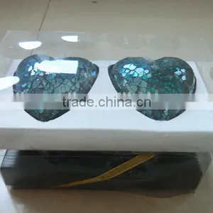 and Mosaic Glass Ball in Different Color Red Heart for Christmas Home Decoration thumbnail-4