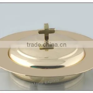 Stainless Steel Bread Plate Set- Brass Plated thumbnail-1