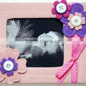 Hot Best Selling New Products Wholesale Home Decor Craft Felt Fabric 3d Pink Christmas Family Tree Photo Frame With Flowers thumbnail-1