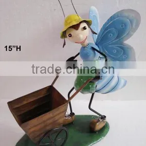 YS88200 Blue Butterfly Metal Flower Cart Made in Xiamen With Size 14.5*7*15" thumbnail-1