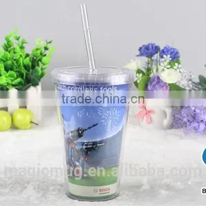 Wholesale Double Wall 24oz Plastic Tumbler With Straw Drinking thumbnail-2
