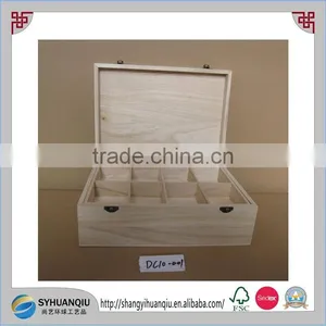 Handmade Cheap Wooden Compartments Tea Box for Wholesale thumbnail-3