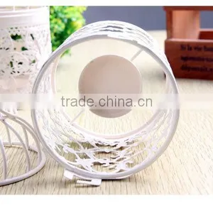 2016 Popular Metal Hollow Out Candle Holder White Metal Lantern Christmas Home Decoration Candlestick Hollow Candle Holders thumbnail-2