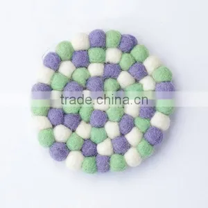 2017 Best Custom Felt Ball Coaster for Drink Tableware thumbnail-6