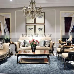 Classic Elegant English Style Royal Armchair With High Quality Upholstery Fabric and Golden Highlights BF12-05254e thumbnail-5