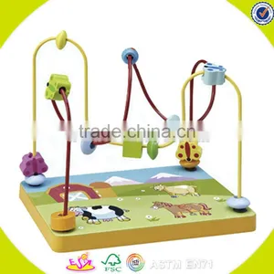 Wholesale Hot Sale Baby Wooden Beads Maze Toy Funny Wooden Beads Maze Toy Lovely Wooden Beads Maze Cubic Toy W11B048 thumbnail-3