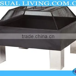 Square Steel Fire Pit HotSpot Firepit Outdoor Backyard Patio Fireplace thumbnail-1
