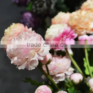 Cheap Single Stem Cloth Silk Ranunculus Flowers Low Moq Wholesale Hotel Decoration thumbnail-4