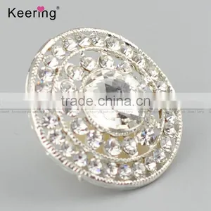 Wholesale Round Full Rhinestone Metal Button for Shirts WBK-1480 thumbnail-3