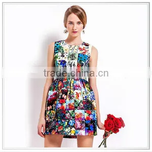 2014 Customize Individual Design Latest Pattern Digital Printed Fashion Dress thumbnail-1