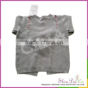 Wholesales Fashionable Korean Style 100% Cotton Kids Sweater With Bow thumbnail-2