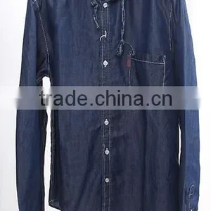 Cotton Denim Shirt With Hoody Hat thumbnail-1