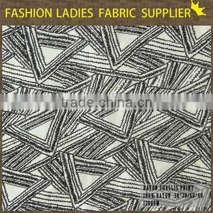 Shaoxing Cichengtex Fashion Black and White Rayon Fabric ,Geometric Shapes Style Fabric thumbnail-1