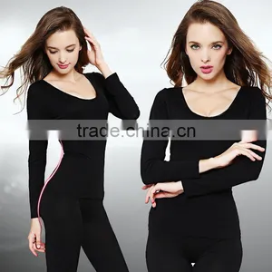 New Arrival 2016 Sexy Ladies Thermal Underwears Seamless Antibacterial Warm Long Johns Women Body Shaped Underwear Sets thumbnail-3