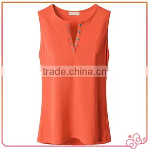 Sleeveless 100%cotton Elegant Single Jersey Ladies Tops thumbnail-5