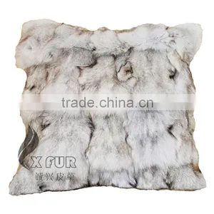 CX-D-45B Real Fur Decorative Cushion Cover Genuine Fox Fur Cushions thumbnail-2