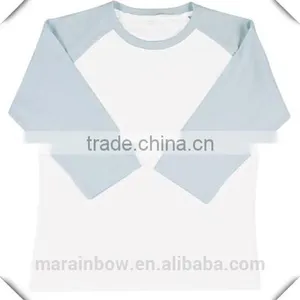 100% Cotton Plain Ladies Baseball Tee 3/4 Raglan Sleeve Baseball T Shirt Contrast 2 Tone Unisex Baseball T-Shirt Wholesale thumbnail-3