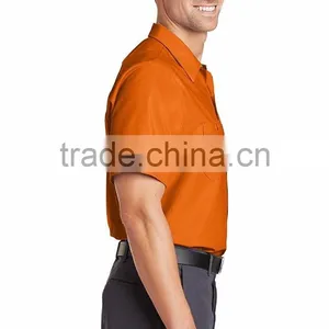 Factory Custom Logo Short Sleeve Shirt Uniform Work Clothes Cotton Mechanic Workwear In Baoding thumbnail-2