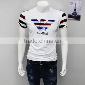 China Fashion Printed Plian Slim Fit Short Sleeve Men t Shirt thumbnail-4