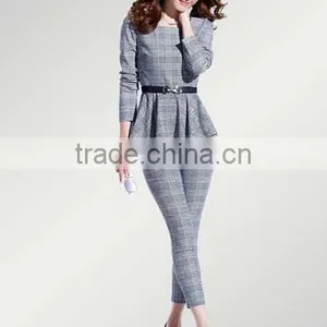 DY1218W 2015 Europea New Hot Sale Ladies Top and Pants Set Outfits thumbnail-1