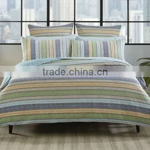 Contemporary Mix of Stripes, Geometric Details and Vibrant Colour Quilt Cover thumbnail-1
