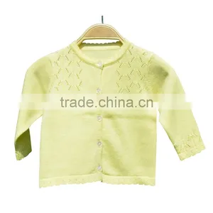 Wholesale Long Sleeves Round Neck High Quality Girl Sweater Cardigan thumbnail-3
