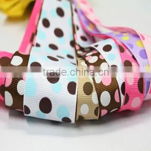 Hi-ana Ribbon 181 Colorful Polka Dot Printed Ribbon,polka Dot Satin/grosgrain Ribbon for Christmas thumbnail-1