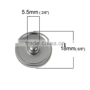 18mm Resin Fit Snap Button Bracelets Round Silver Tone At Random Flower Pattern , Knob Size: 5.5mm thumbnail-2