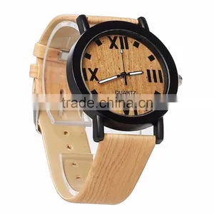 Cost-effective High Quality Vogue Leather Strap Bamboo Watch Wooden Watch thumbnail-1