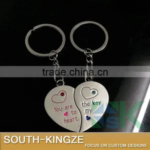 Girl Boy Alluminum Alloy Half Hearts Keychain thumbnail-1