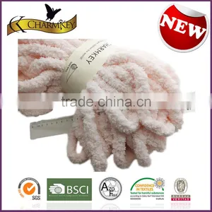 Charmkey Hot Selling Blanket Knitting Yarn 100% Polyester Chunky Chenille Yarn thumbnail-1