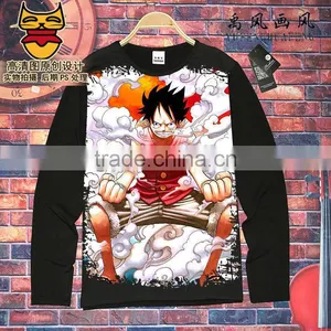 Wholesale One Piece QMilch Unisex Costume Long Sleeves Cartoon Anime T Shirt ( S-XXXL ) thumbnail-1