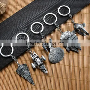 War Spaceship Silver 7cm Metal Keychain Keyring thumbnail-1