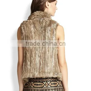 YR677 Hot Sale Women Winter Fur Vest Knitted/2015 Fur Vest Tongxiang thumbnail-4