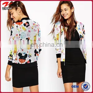 New Arrival Funny Printing Women Bomber Jacket Wholesale thumbnail-1